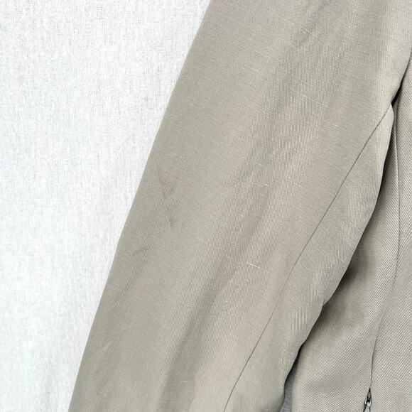 ENZA COSTA Twill Relaxed Blazer Womens Small Stone Wrap Belted Oversized Linen - Picture 13 of 16